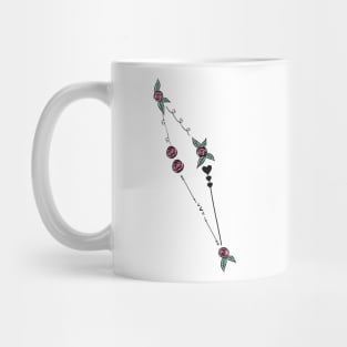 Scutum (Shield of Sobieski) Constellation Roses and Hearts Doodle Mug